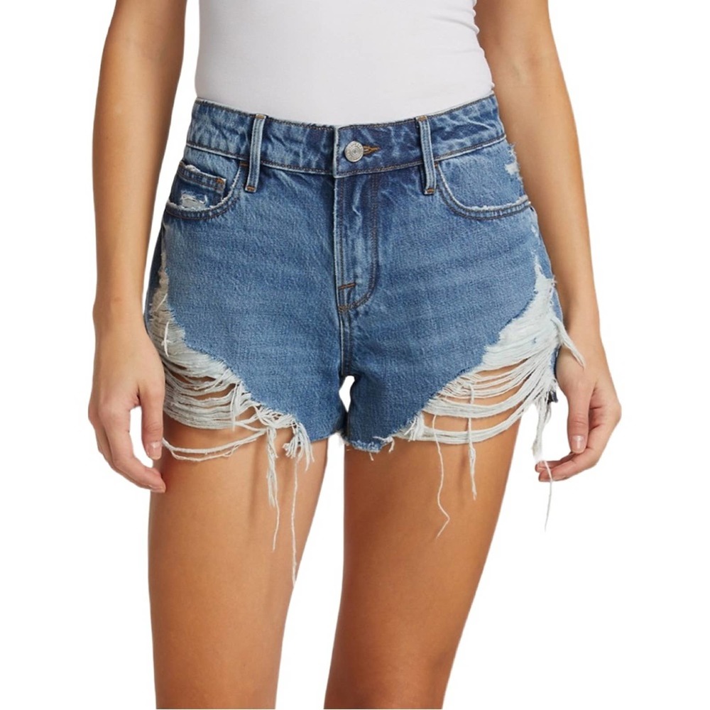Frame La Grand Garçon Distressed Shorts Patina Rip Size 31 #195 - Picture 7 of 8